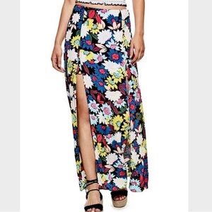 Guess Floral Double Slit Maxi Kloey Skirt Size 2